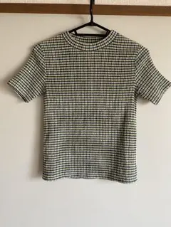 Ray BEAMS 半袖チェック柄リブTシャツ