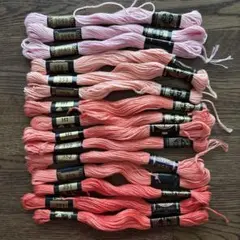 特価　DMC 刺繍糸セット ピンク系 15本