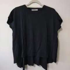 UNFILO ネイビー 半袖チュニック　Ｌ　紺　体型カバー