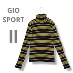 ジオスポーツ GIO SPORT タートルネックセーター S〜Ｍ　ボーダー✨