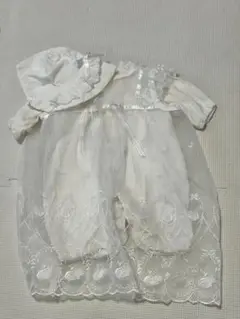 ホワイト刺繍ベビードレスセット　新生児