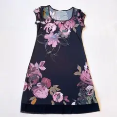 美品 IKUKO イクコ フローラルプリント 花柄 ルームウェア フリーサイズ