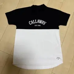 【美品】キャロウェイ　CALLAWAY 黒白　ゴルフ　モックネックシャツ　 M