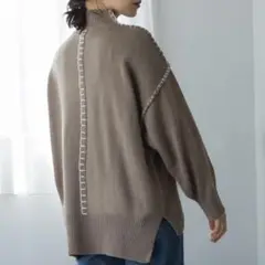 ハイネックバルーンスリーブニット