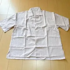 【新品・未使用】XLサイズ 淡いピンク 半袖ワークシャツ