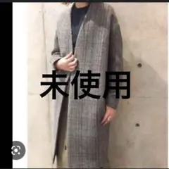 ENFOLDグレンチェックノーカラーコート nagonstans