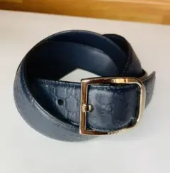 GUCCI 紺色 レザーベルト