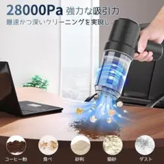 【28000Pa】ハンディクリーナー コードレス掃除機 Type-C充電 車掃除