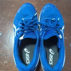 ASICS スニーカー 25.5cm 青