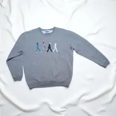 THE BEATLES 4人のキャラクター刺繍トレーナー Lサイズ