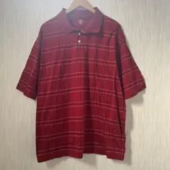 USA古着 ヴィンテージ Dockers 赤 チェック柄 ポロシャツ XXL