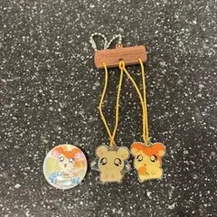 ハム太郎キーホルダー　オーロラ谷の奇跡缶バッチ