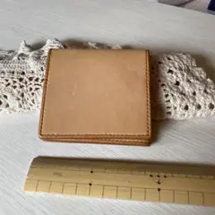 手作り　小さなお財布　　革細工　お札入れ