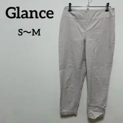 美品 グランスGlance ドット柄 ベージュ系スラックス 【S〜M相当】春夏