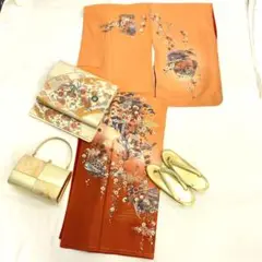 【S78】着物 訪問着・付下 袷 正絹 梅 松 桜 ピンク 単品販売♪