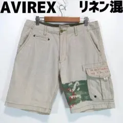 AVIREX リネン混 ショートパンツ ショーツ カーゴパンツ アヴィレックス