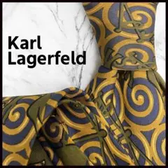 Karl Lagerfeld カールラガーフェルド ネクタイ ネイビー＆イエロー