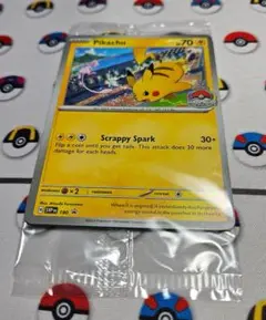 wcs2024ピカチュウプロモ未開封海外パックつきスリーブもいれます！ ポケモンカードゲーム ピカチュウ （PROMO） 001/SV-P 未開封