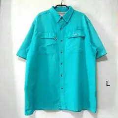 HABIT アウトドア ポリエステル フィッシングシャツ US古着 Ｌ