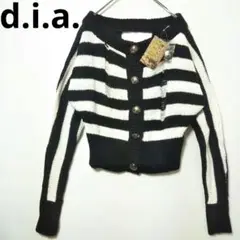 【フォロー割】新品 d.i.a. ダメージ加工ボーダー柄ドルマンニット セーター