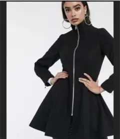 新品✧︎asos♥︎フロントジップ付きスイングコート♥︎エイソス