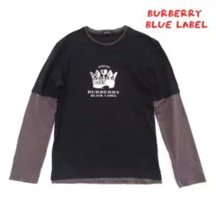 【BURBERRY BLACK LABEL 】バーバリー　レイヤード風　ロンT
