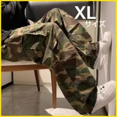 XL 迷彩 カモフラパンツ カーゴパンツ 裾しぼり ミリタリー ストリート