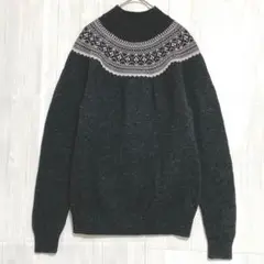 UNIQLO ユニクロ　求心編み ハイネックニット　ダークグレー　M