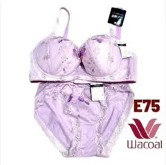 Wacoal E75 ラベンダー ブラジャーショーツセット