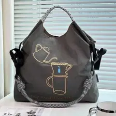 ブルーボトルコーヒー 刺繍　エコバッグ　ナイロントート　Mサイズ　ストラップ付き