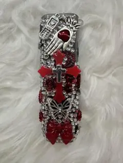 赤　シルバー　アイコスデコケースイルマ
