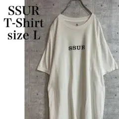 SSUR Tシャツ ホワイト　プリント サイズL シンプル ロゴ