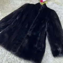 極美品✨リアルミンク 毛皮コート ファー ブラック