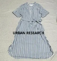 URBAN RESEARCHスタンドカラーシャツワンピースストライプ柄フリー