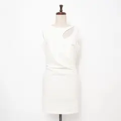 美品 リナシメント カットアウトデザインワンピース 白 サイズL*ED144