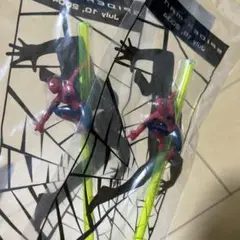 スパイダーマン　フィギュア付きストロー　レトロ 2本セット