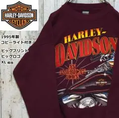 ハーレーダビッドソン 95年製 ビッグロゴ プリント L スウェット トレーナー