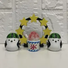 キャンドゥ 木製スターアーチ /スイカシマエナガ/ かき氷オブジェ　4点セット