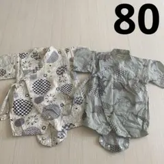 ベビー　甚平　2枚セット　ロンパース