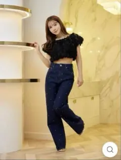 新品タグ付き♡ミストレアス♡Jewel Denim Straight Pants