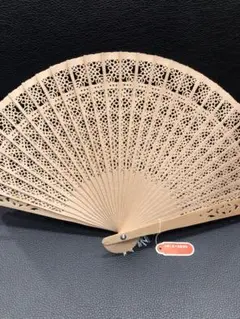 扇子　白檀　扇子　扇　透かし彫り