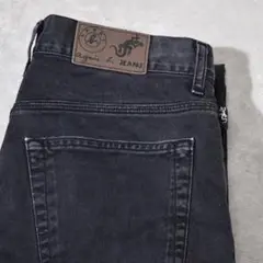 90s フランス製 agnes b. homme トカゲ ブラックツイルパンツ