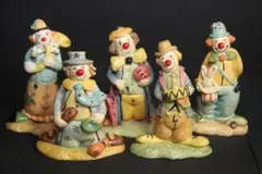 昭和レトロ   陶器   ピエロ人形   5体