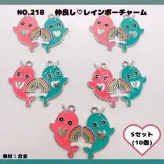 NO.218 お揃い レインボー ペアチャーム 5セット♡