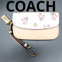 【美品】COACH ポーチ バッグ 長財布 ウィズフローラルボウ　型番27060