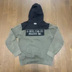 DIESEL フード付きメッシュパーカー オリーブグリーン