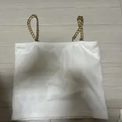 ホワイト チェーンストラップ キャミソール