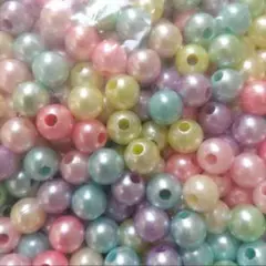 パール調アクリルビーズミックスカラー　8ミリ【500g 約2200個超】