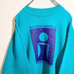 【USA製】90sビンテージ/ビッグプリント くすみカラー スウェット レトロ
