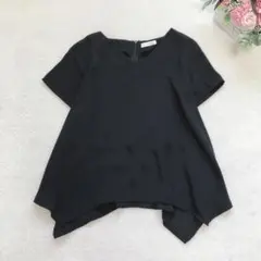 アーヴェヴェスタンダード 半袖ブラウス シンプル レディース トップス 無地 黒